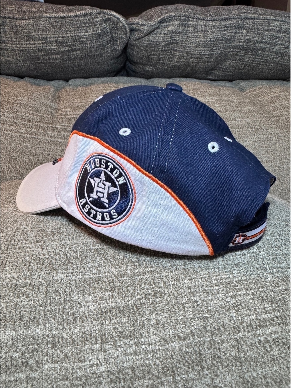 Houston Astros '47 Brand Adjustable Hat - Navy Blue/White Colorblock - Picture 4 of 12